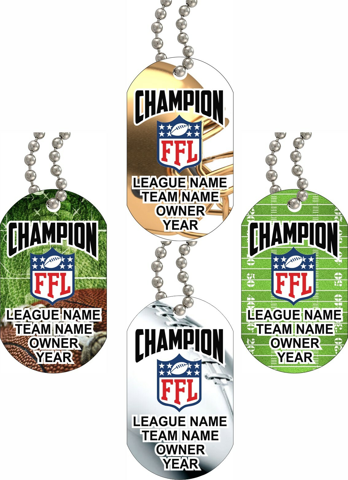 FANTASY FOOTBALL DOG TAG HIGH QUALITY DOGTAG FFL AWARD NEW FREE LETTERING *