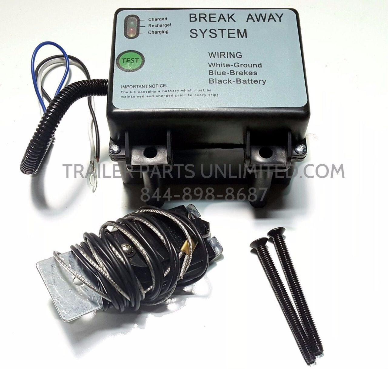 Camper Cargo Trailer Break Away Switch Safety Brake Kit / Switch and Battery Kit