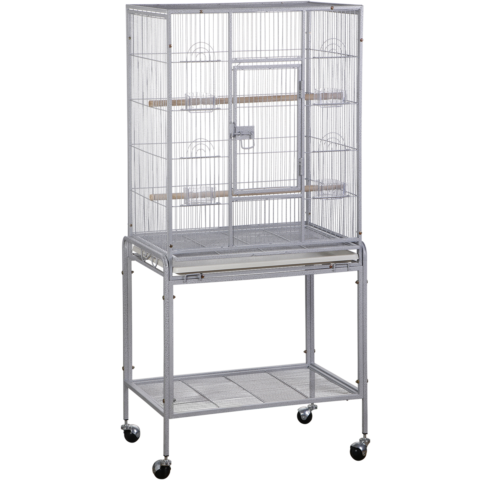 53" Bird Parrot Cage Chinchilla Cockatiel Large Cockatiel W/ Wheels & Stand