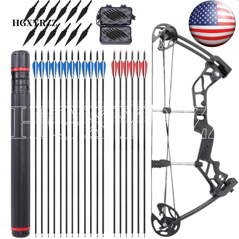 35-60lb Mini Compound Bow Arrow Set Archery Hunting Shooting Right Hunting