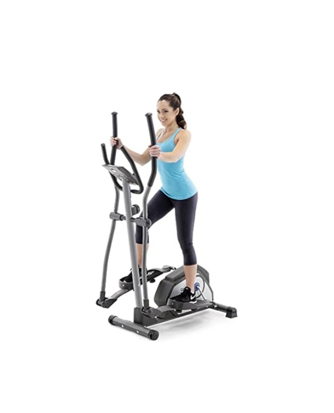 Home Gym Elliptical Trainer with Display Panel and Oversized Pedals