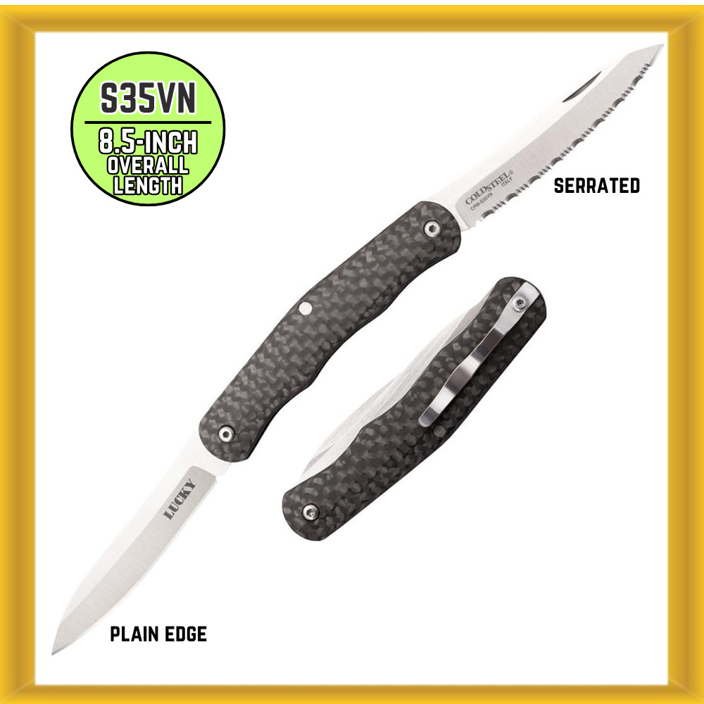 Cold Steel "LUCKY" CS-54VPN 2-5/8" One Straight Edge & One Serrated Twin Blades