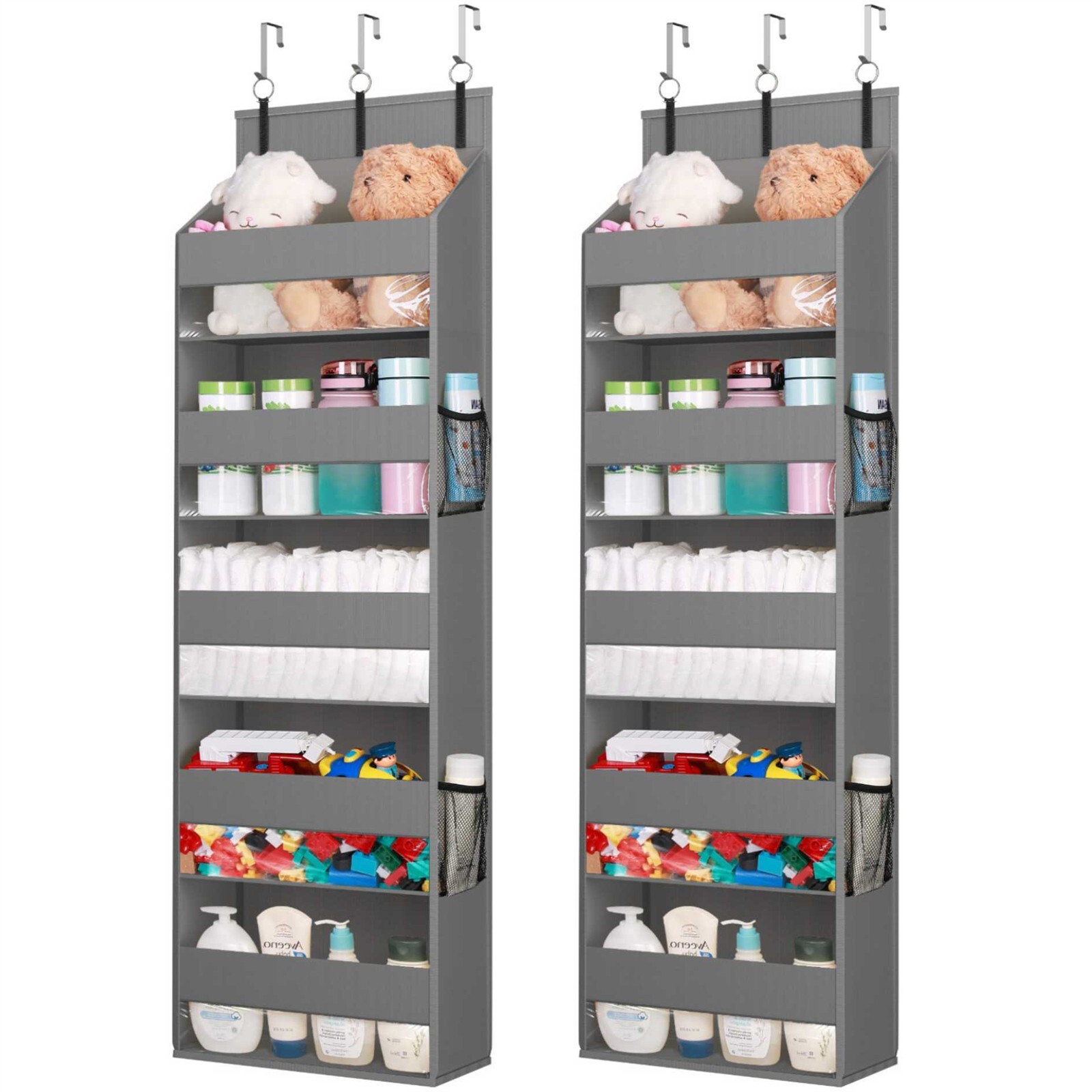 Lifewit 2 Pack Over The Door Organizer, 5 Shelf Clear Window Hanging Storage