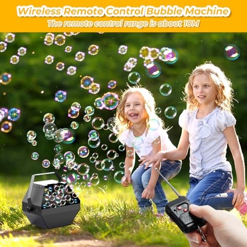 Bubble Machine, 750ml Stage Bubble Blower Metal, USB Plug in or Remote Control
