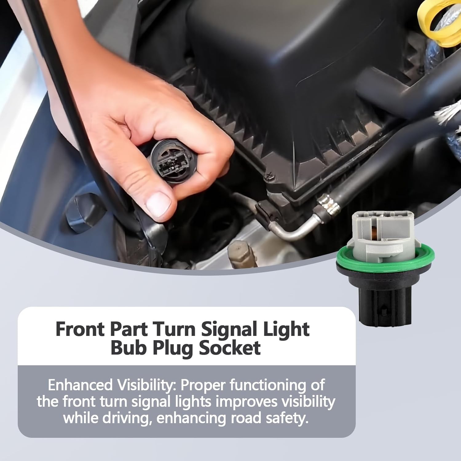 2PCS Front Part Turn Signal Light Bulb Plug Socket Compatible with 2013 2014 201