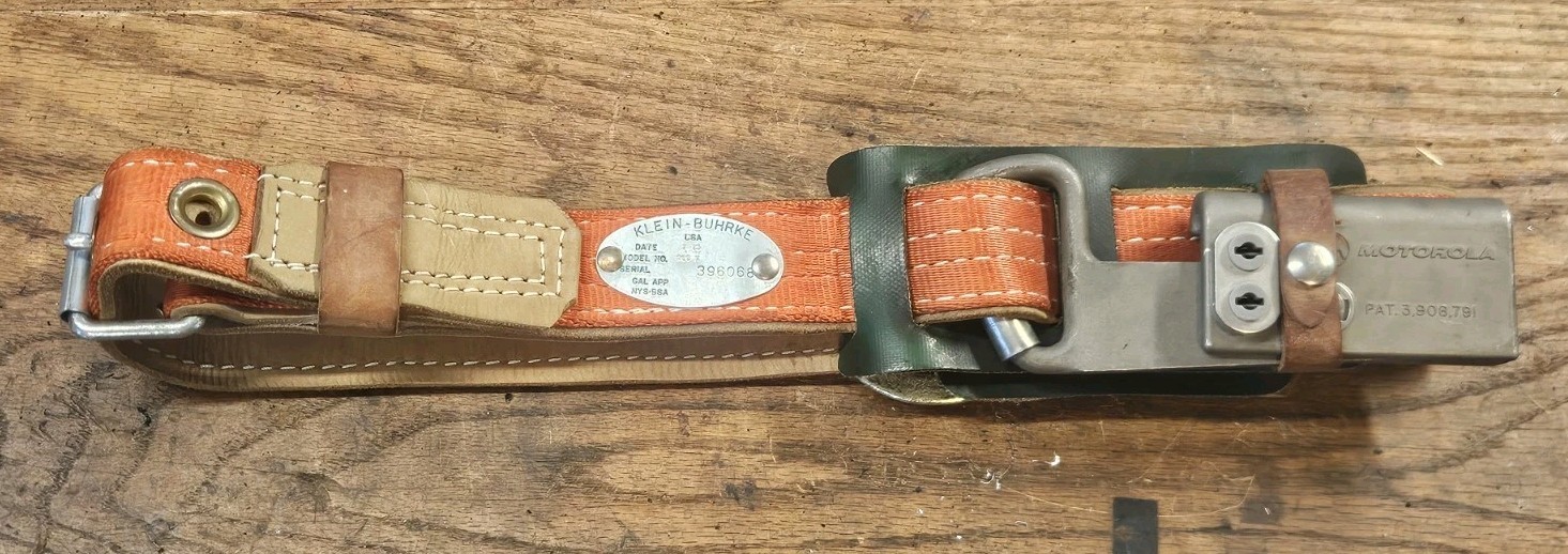 Vintage 1970's Klein Buhrke RLB M Climbing Safety Belt Positioning Motorola Line