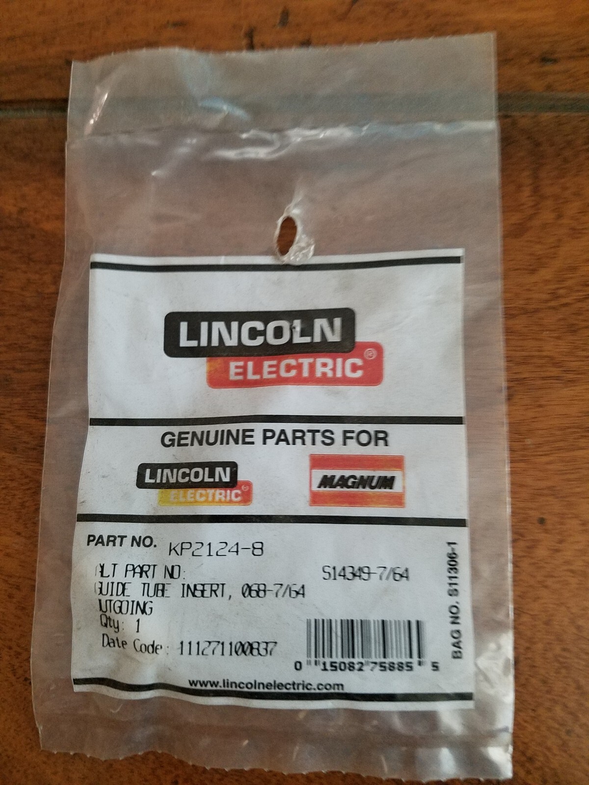 Lincoln Electric KP2124-8 Guide Tube Insert .068-7/64, Outgoing, Qty.1