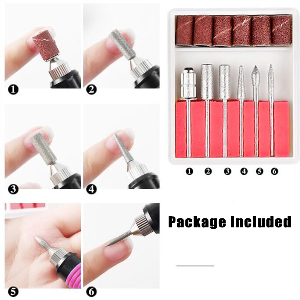 USB Electric Nail Art Drill Kit Manicure Pedicure Gel Polish File Buffer Tools