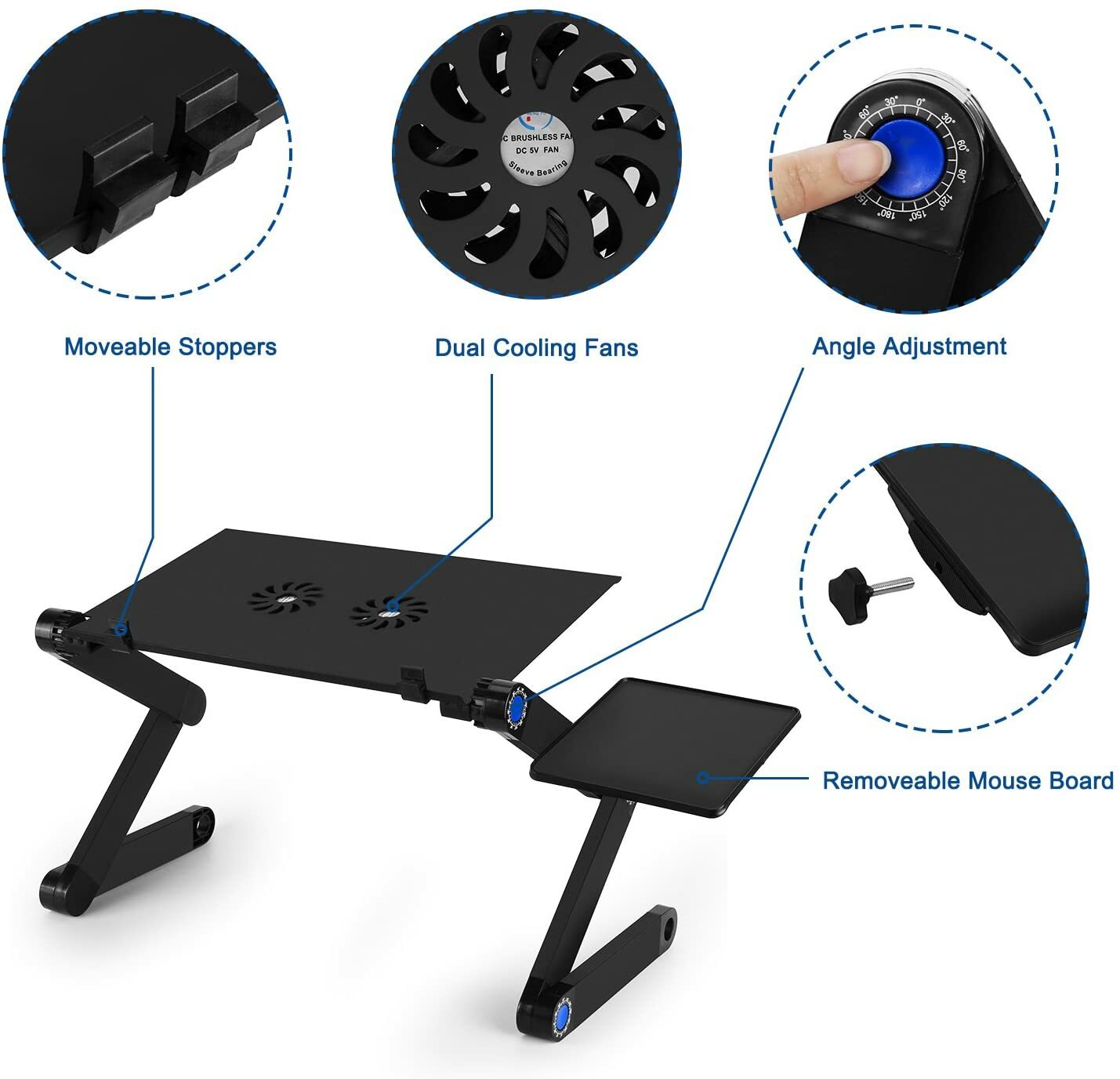 Laptop Table Adjustable Computer Stand Portable Workstation Notebook Holder