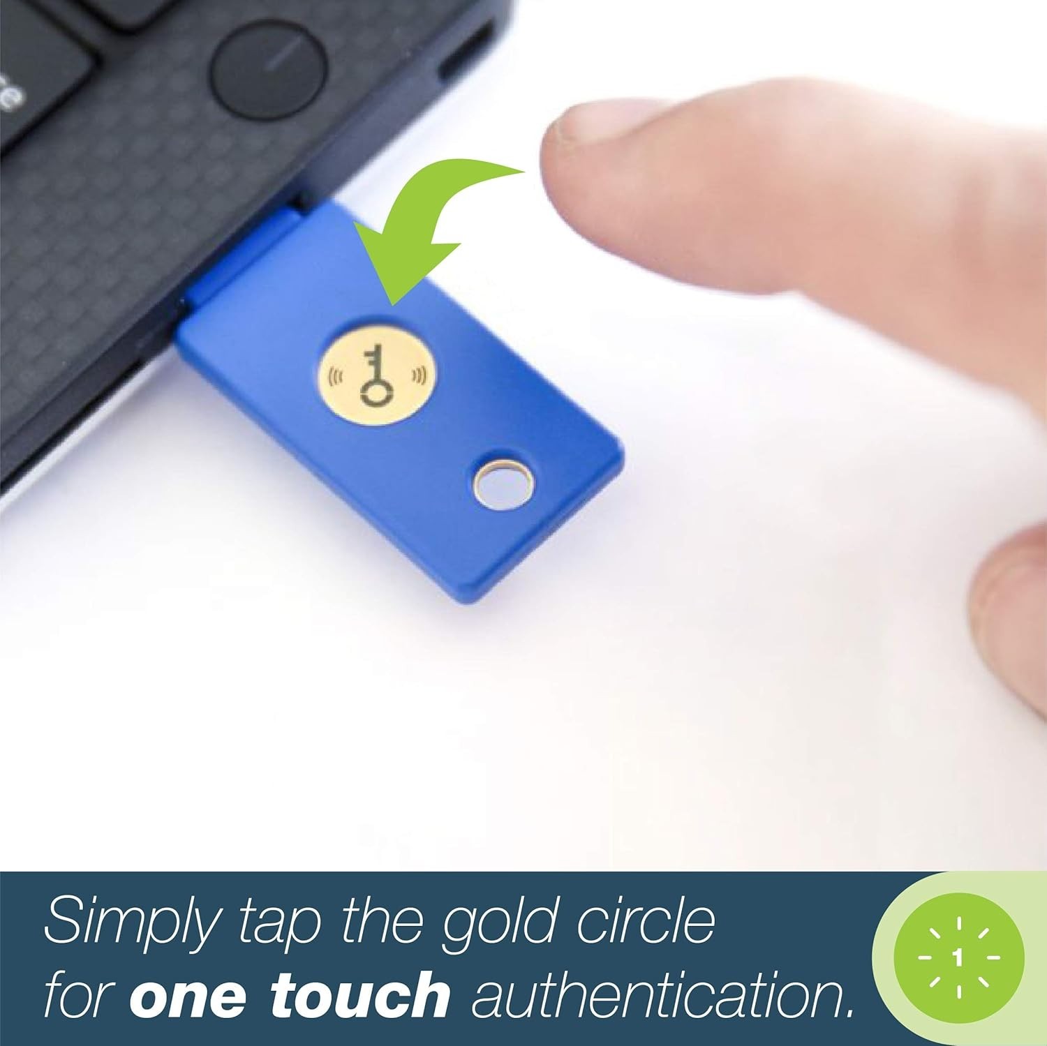 Yubico FIDO Security Key NFC and USB - Two Factor Authentication, Fits USB-A