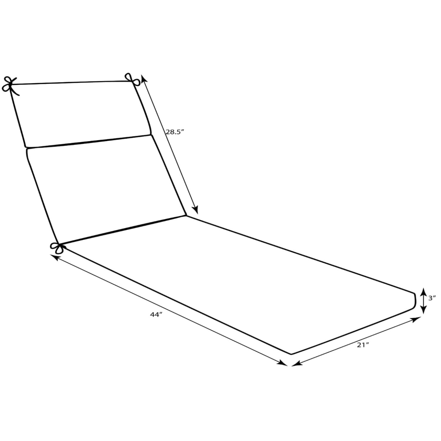 Red Indoor/Outdoor Chaise Lounge Cushion 72.5" x 21"