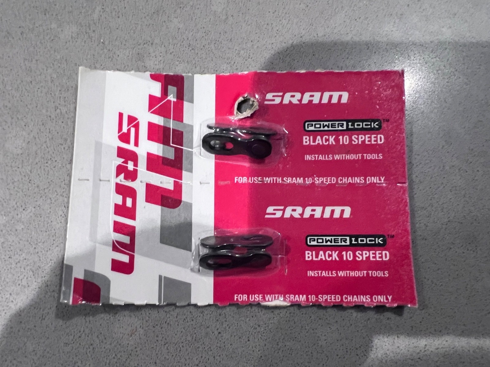 Lot of 2 SRAM 10 Speed PowerLock, Chain Quick Link/ Connector, Black, 1 Link,