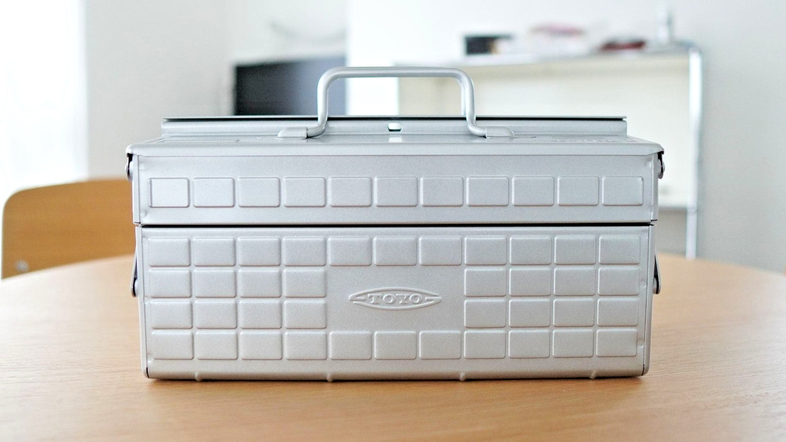 TOYO Steel ST-350 Silver 2-Level Tool Box Made in Japan Storage Case DIY Camping