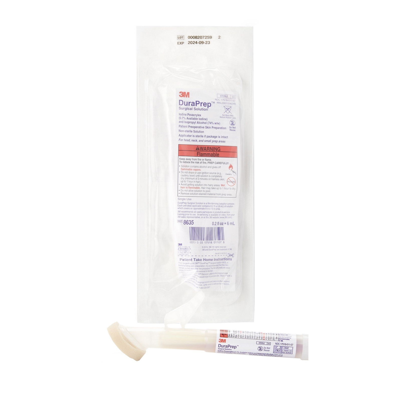 3M DuraPrep Prep Solution, Applicator, 6 mL (Sold as CS/50)