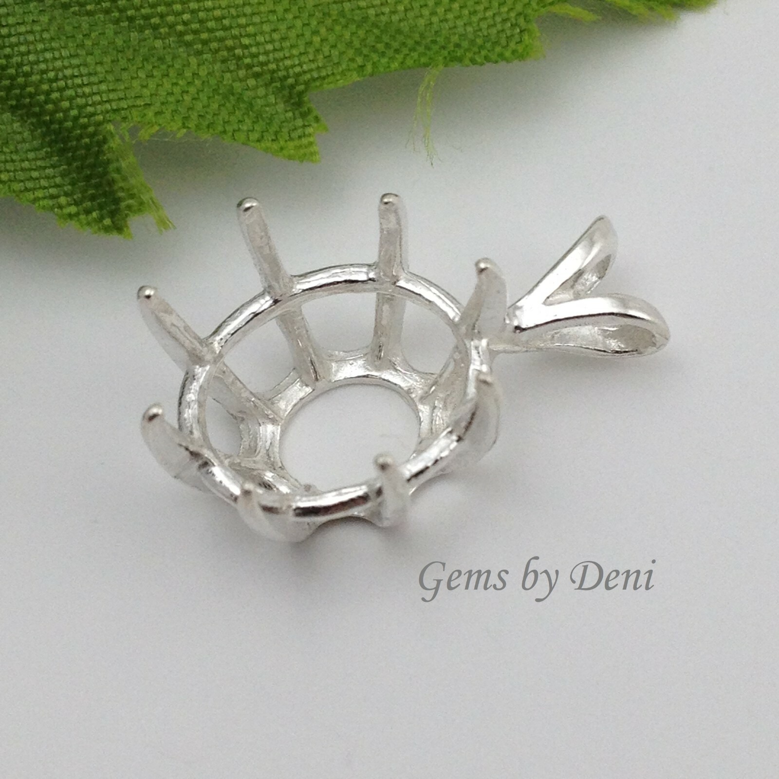 Sterling Silver Oval Deep Cut Pre-Notched Pendant Casting