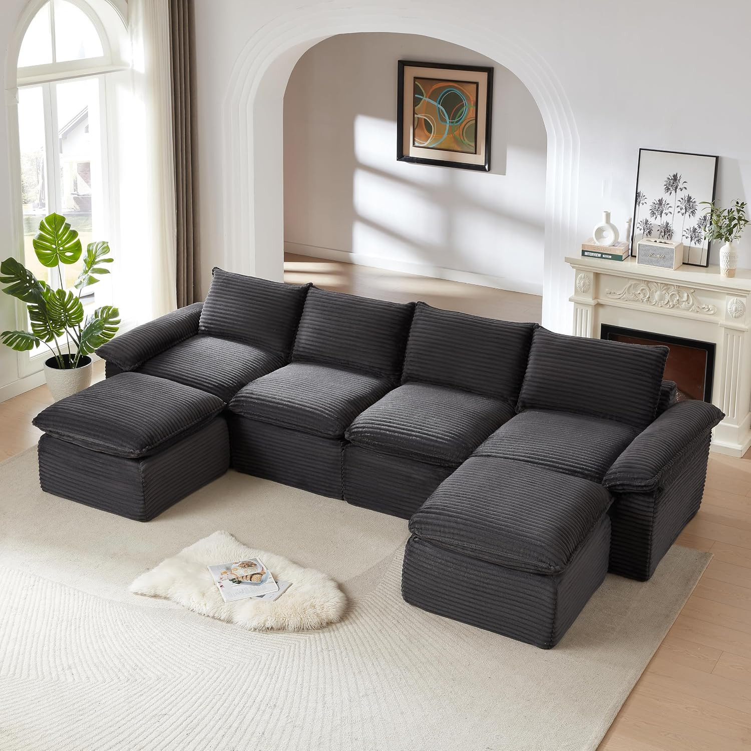 Cloud Modular Sectional Couches Boneless Sofa for Living Room, 142" Oversized U
