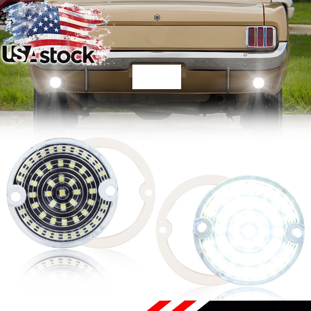 Clear White LED Backup Light Lens For 64-68 Ford Mustang & 67-68 Mercury Cougar
