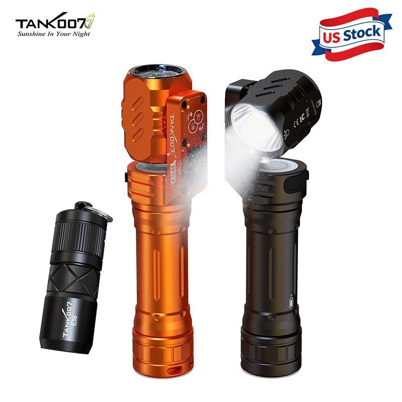 Tank007 EDC Pocket Flashlight Magnetic 6 Modes 180° Rotatable Rechargeable Torch