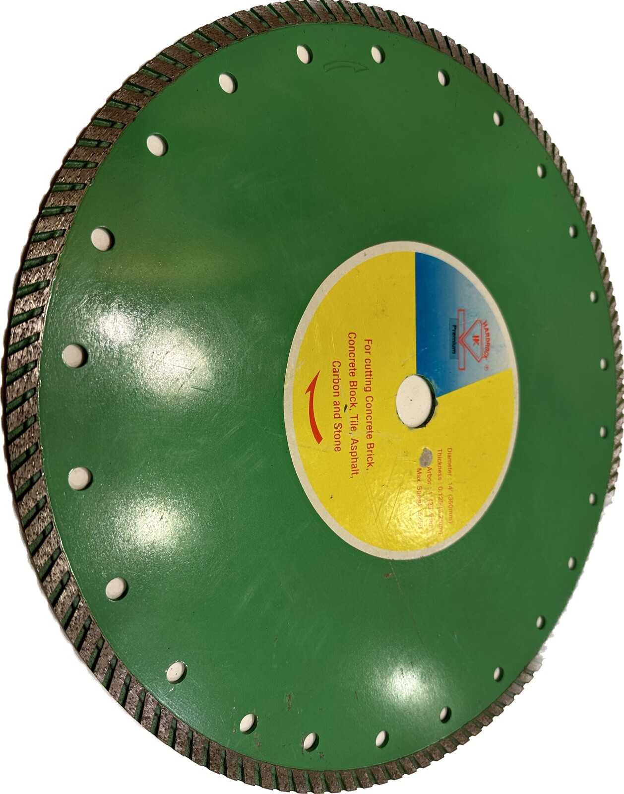 14" Premium Multi-Purpose Turbo Blade For Cutting Concrete, Bricks, Stone,