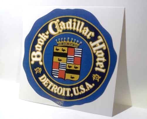 Book Cadillac Hotel Detroit Old Style Travel Decal / Vinyl Sticker,Luggage Label