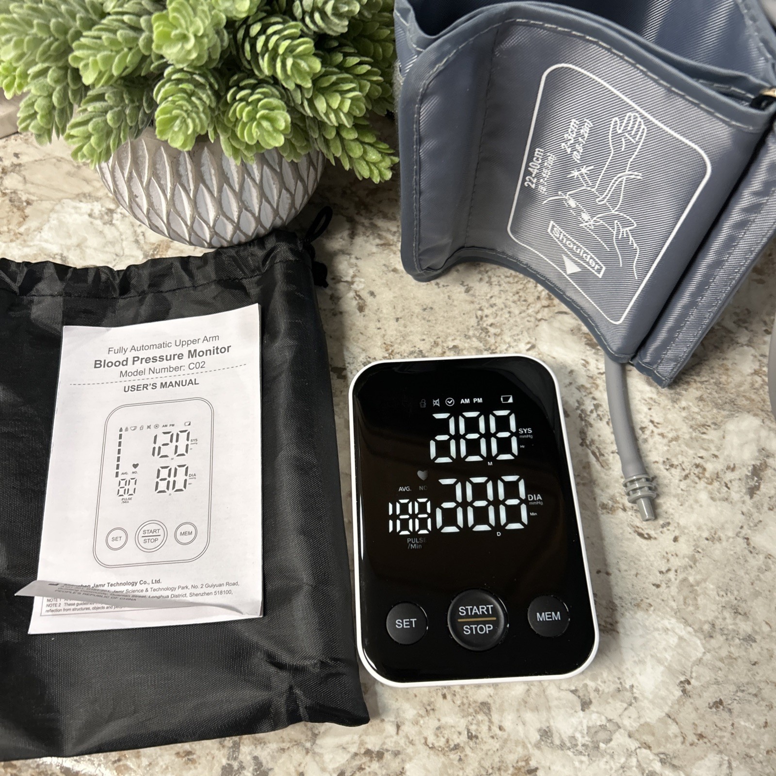 Meraw Oak Bluetooth Blood Pressure Monitor Upper Arm Cuff Dual User Tested