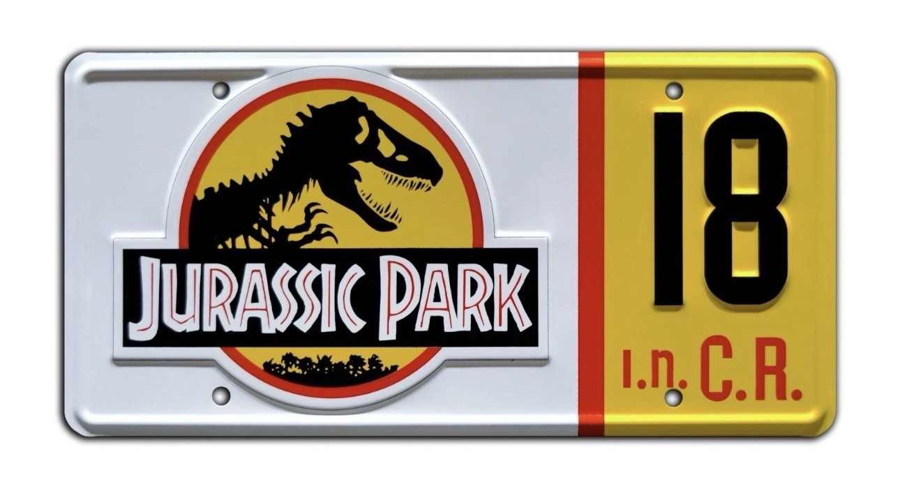 Jurassic Park | Jeep Wrangler Sahara CJ7 YJ | #18 | STAMPED Prop License Plate