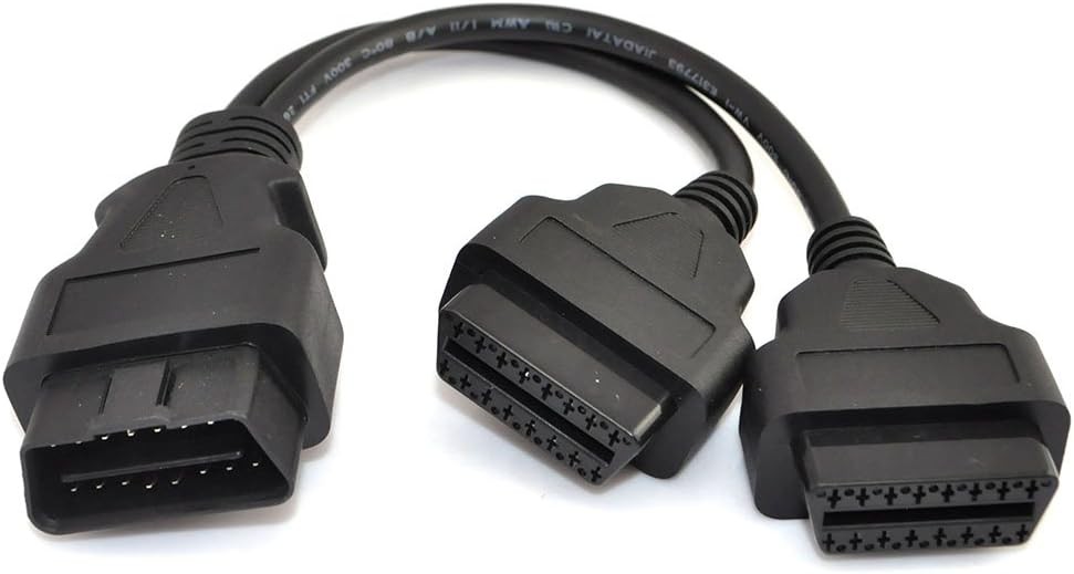iKKEGOL 30cm/12 OBD2 OBD II Splitter Extension Y J1962 16 Pin Cable Male to...