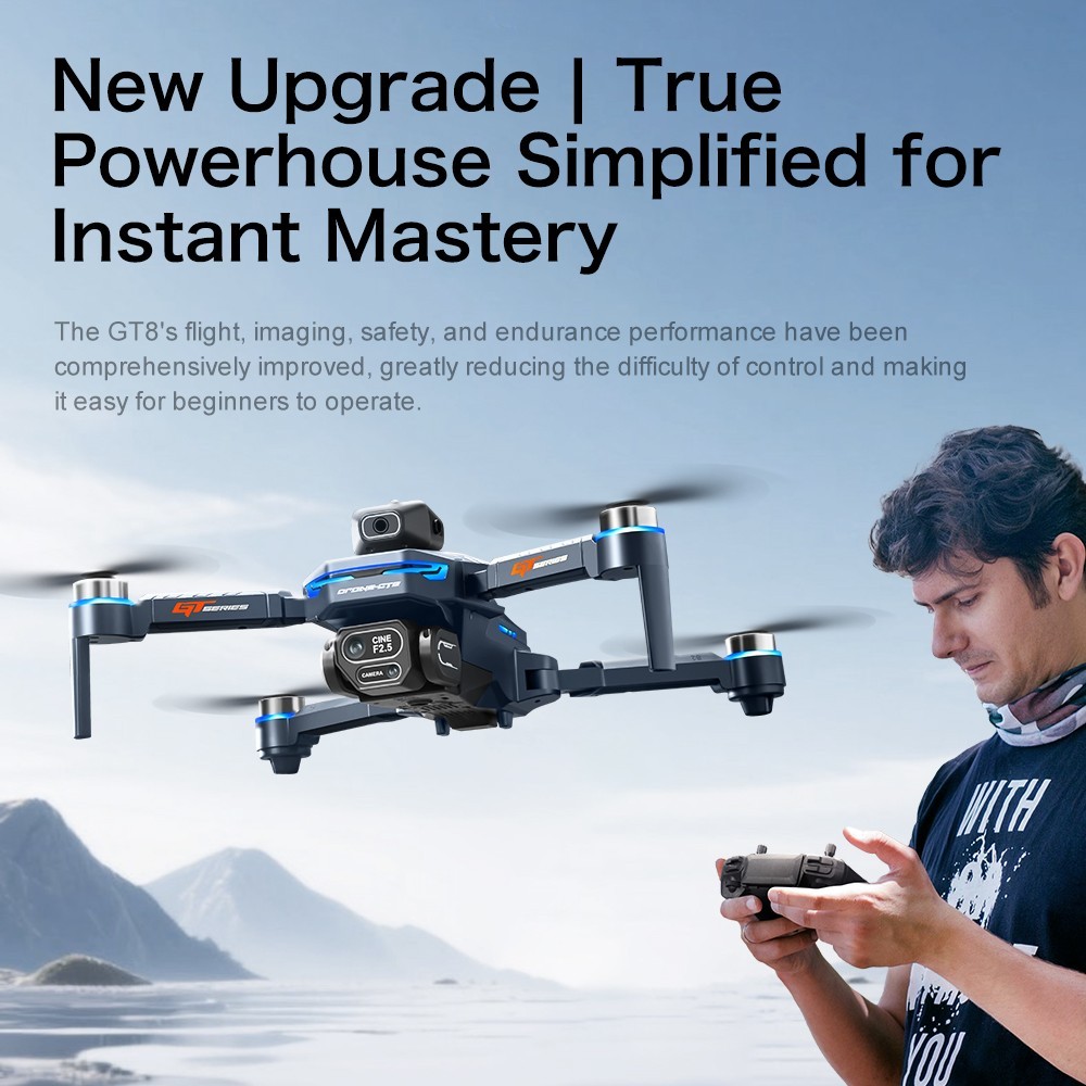 8K Dual Camera Drone 5G Brushless Motor Foldable RC Quadcopter Screen Remote