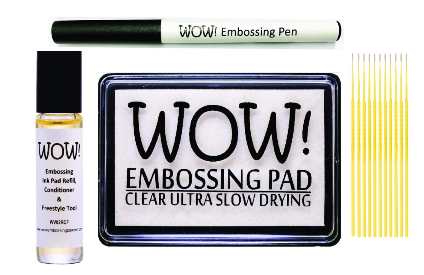 Wow! Clear Embossing Bundle - Wow!B Ink Pad Ultra Slow Drying WV02, Refill...