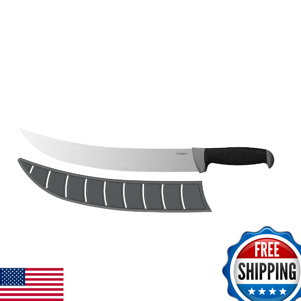 Kershaw 12” Curved Fillet Knife, Black, 12 Inch Fixed Stainless Steel Blade, Tra