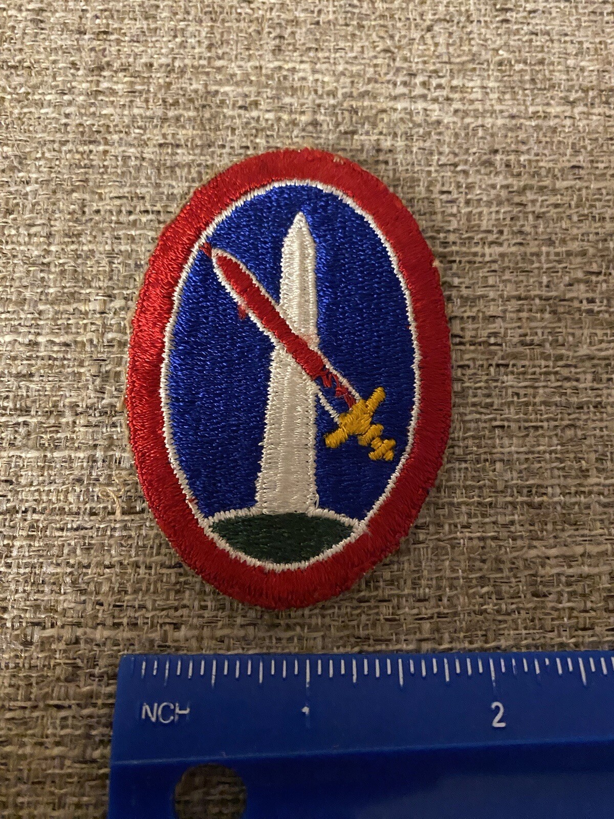 WWII Era US Army Military District Of Washington Monument Patch INV2907