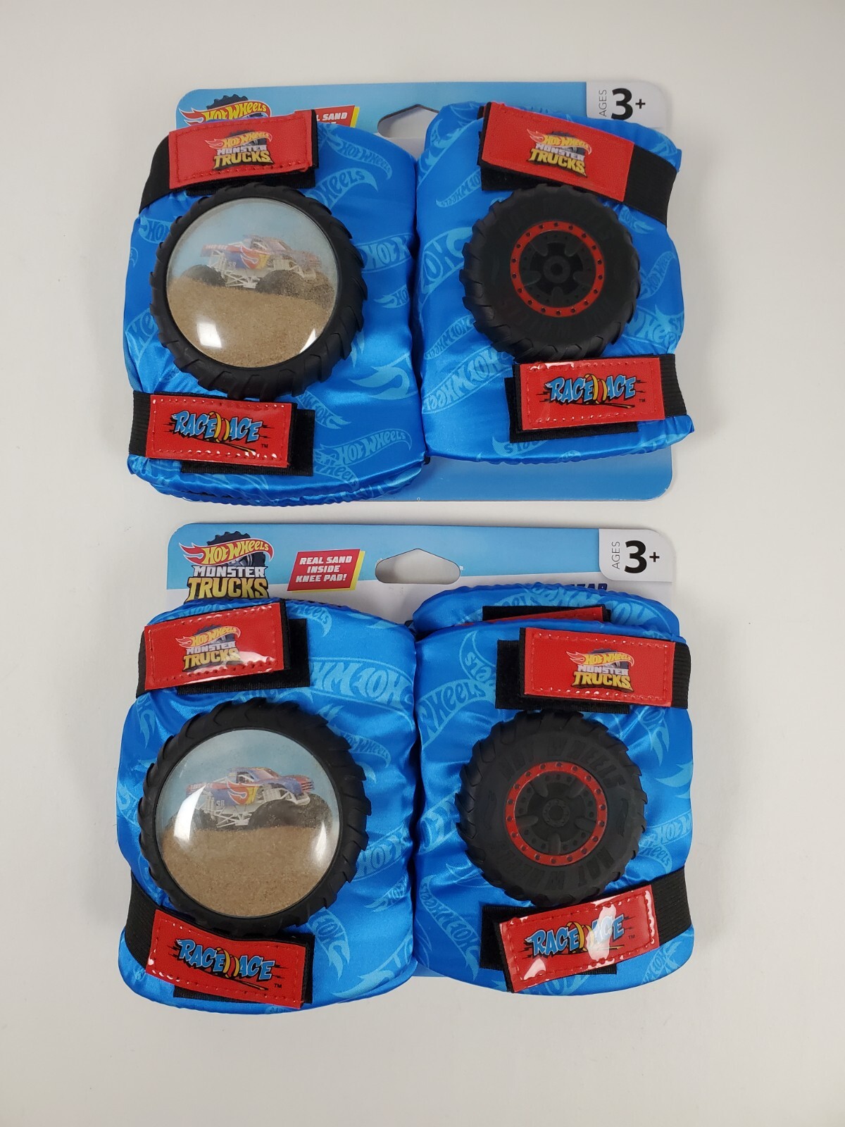 Hot Wheels Monster Trucks Race Ace Elbow & Knee pads Age 3+ Lot of 2 New