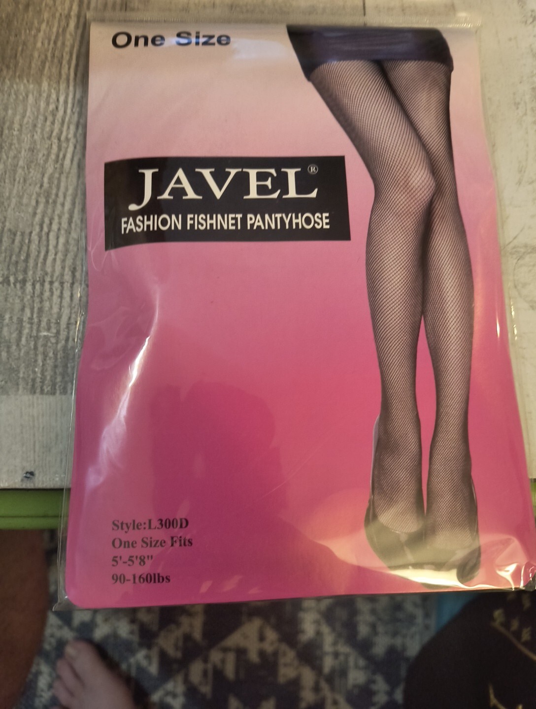 Javel Fashion Fishnet Pantyhose Black 90-160lbs 5'-5'8"