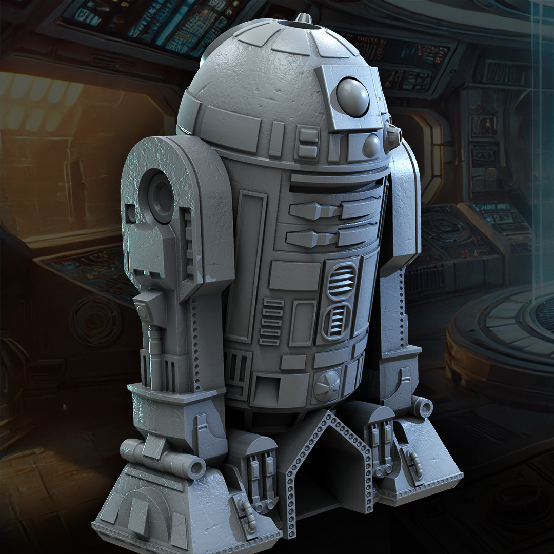 Fantasy3DTabletop - R2-D2 Droid Dice Tower - DnD/TTRPG/Roleplaying/Wargames