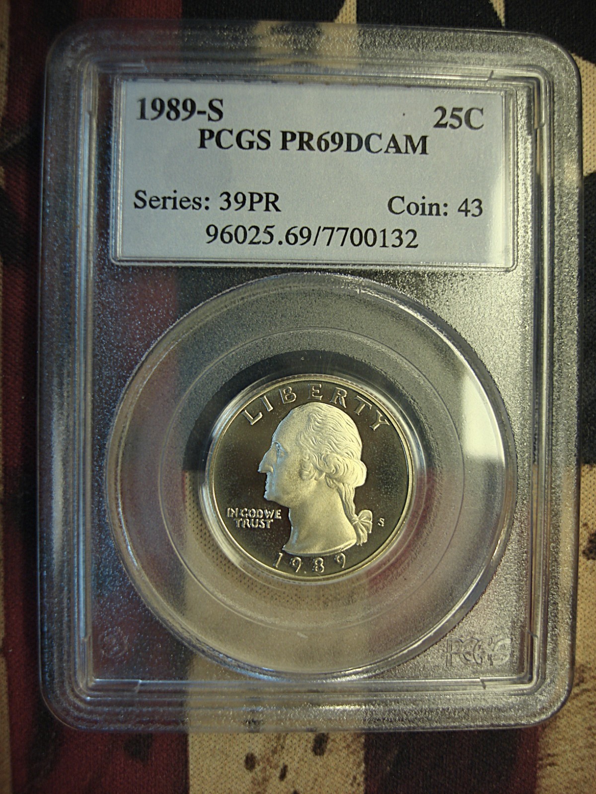 3 DIFF. DATE PROOF WASHINGTON QUARTERS 1987 - 1989 - PCGS PR69DCAM - ALL NICE!
