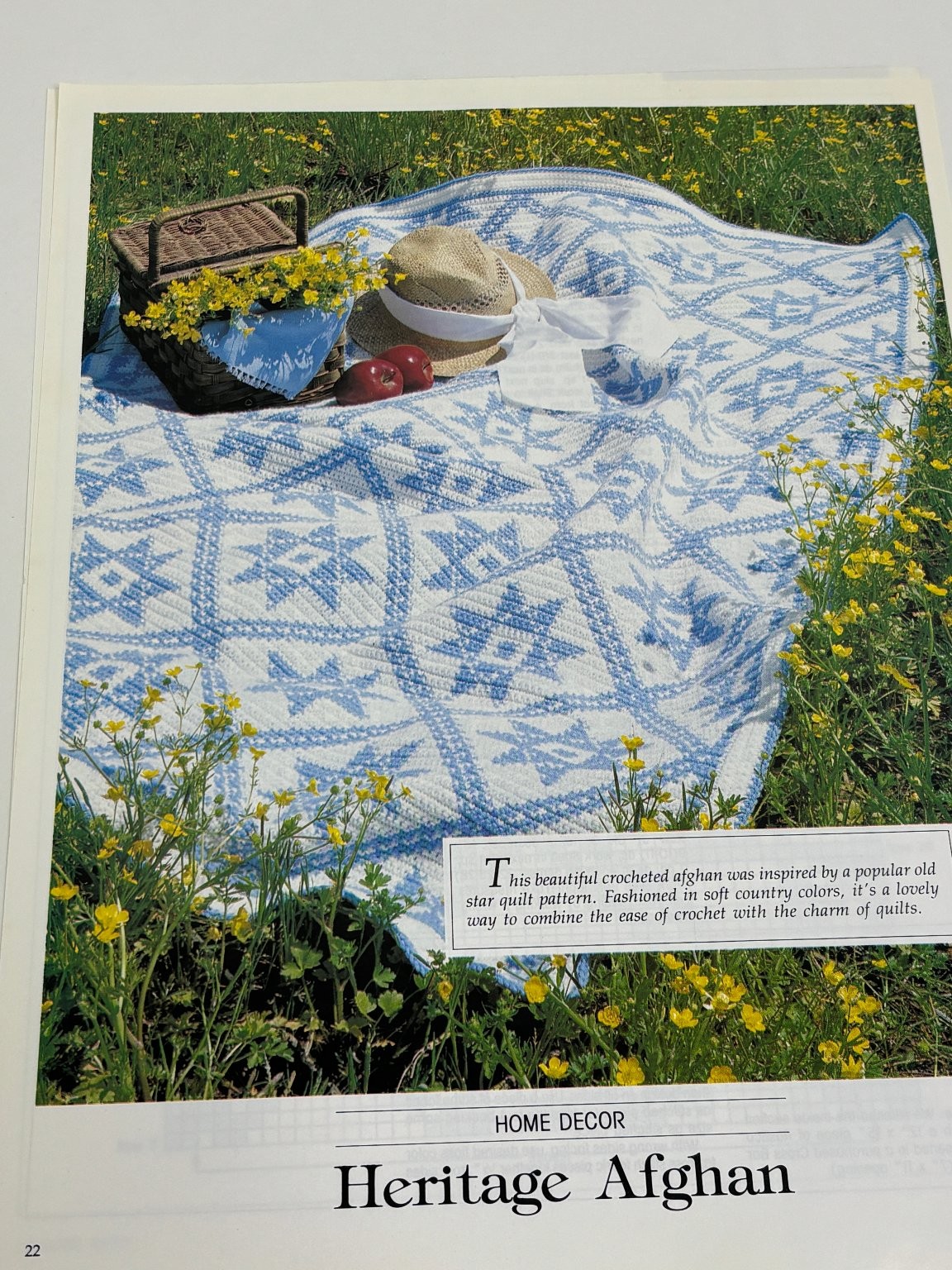 Star Quilt Heritage Afghan Crochet Pattern Magazine Pages