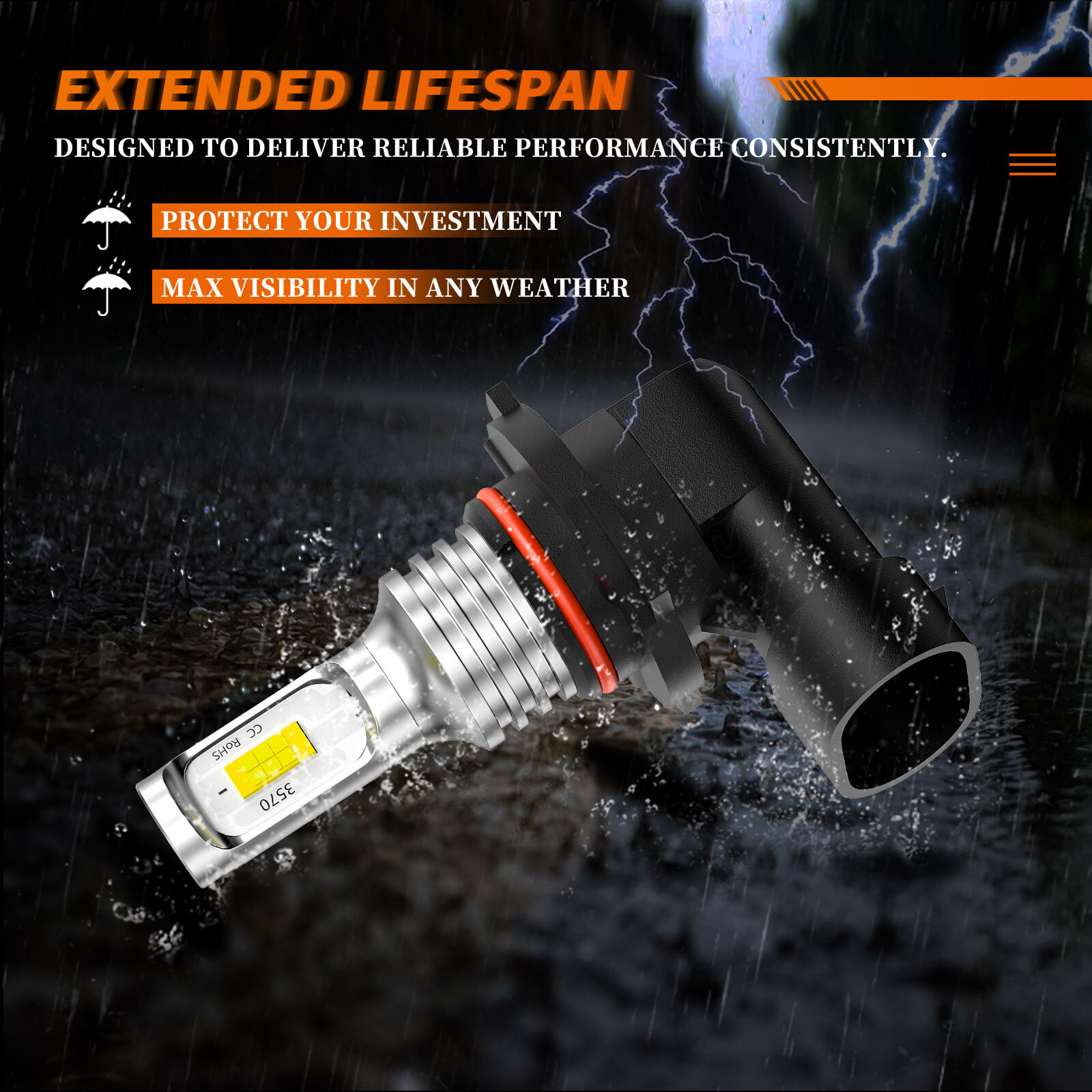 9006 HB4 LED Headlight Bulb Conversion Kit Low Beam White Super Bright 6500K