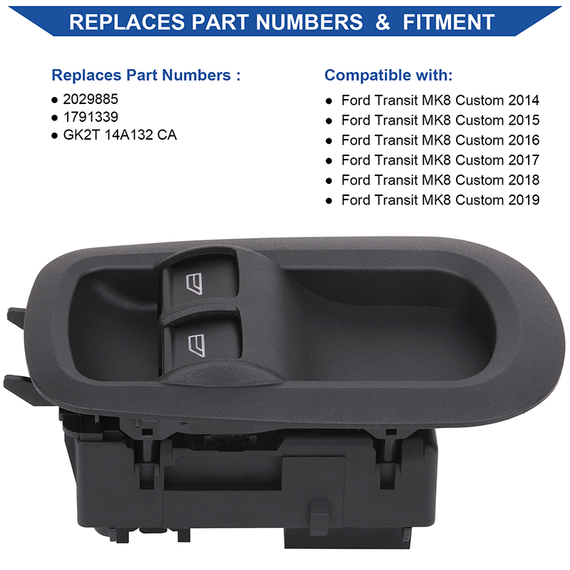 Power Window Switch Control 2 Door for 2014-2019 Ford Transit MK8 Custom 1791339