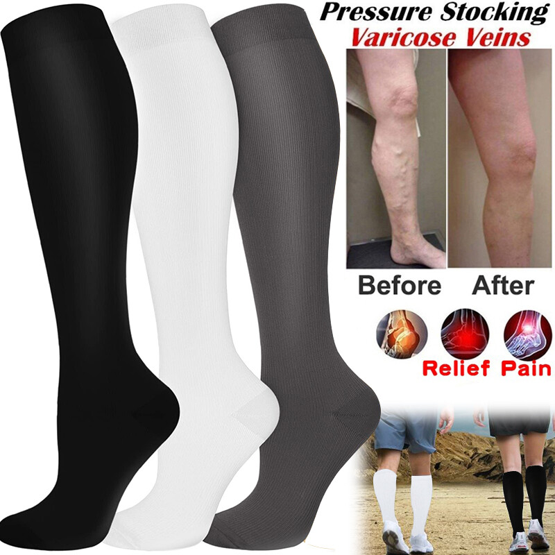 Compression Socks 20-30 mmhg Mens Womens Sports Knee High Running Fitness Winter