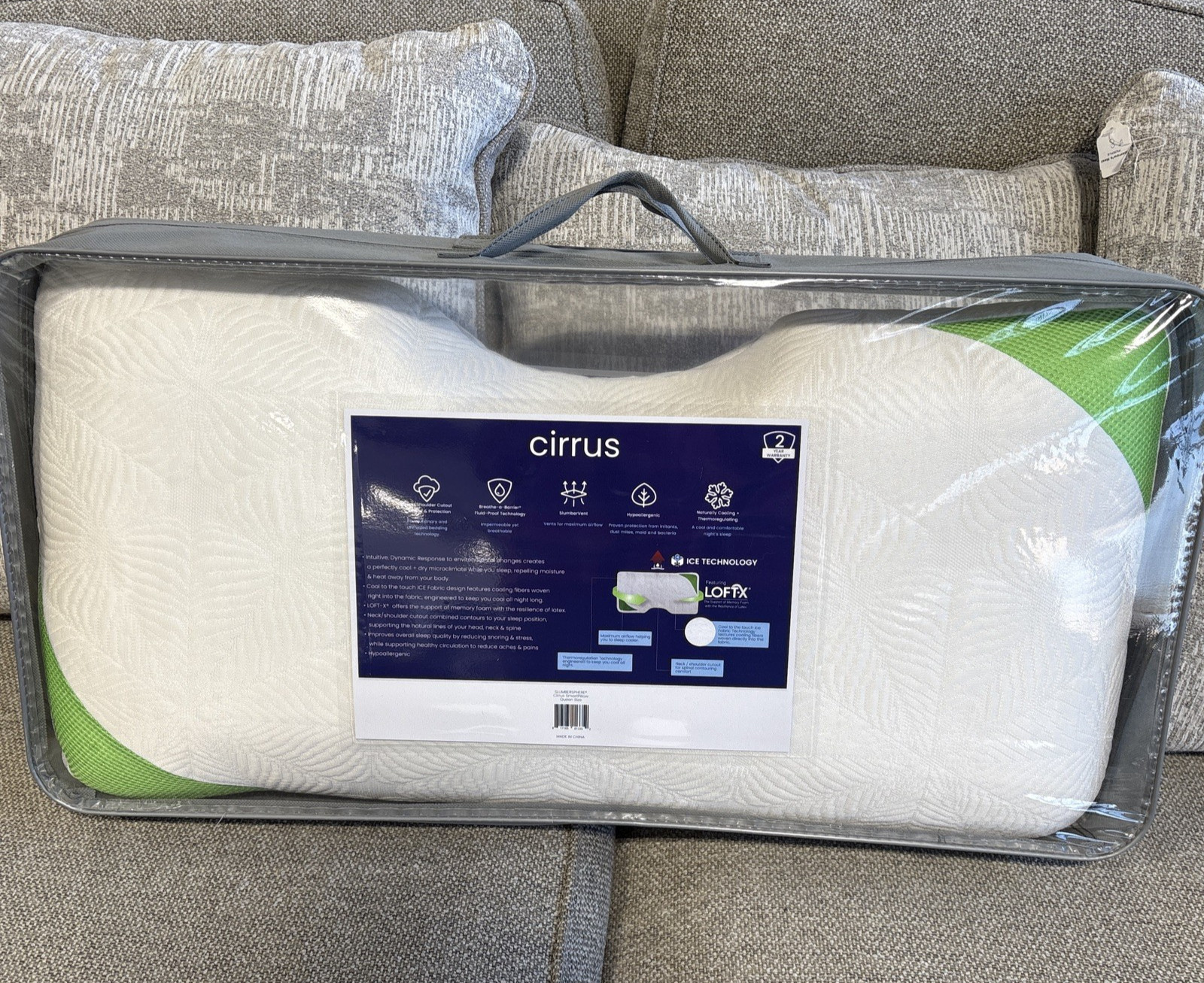 Cirrus Slumbersphere SmartPillow Queen New Smart Sleep Pillow (C)