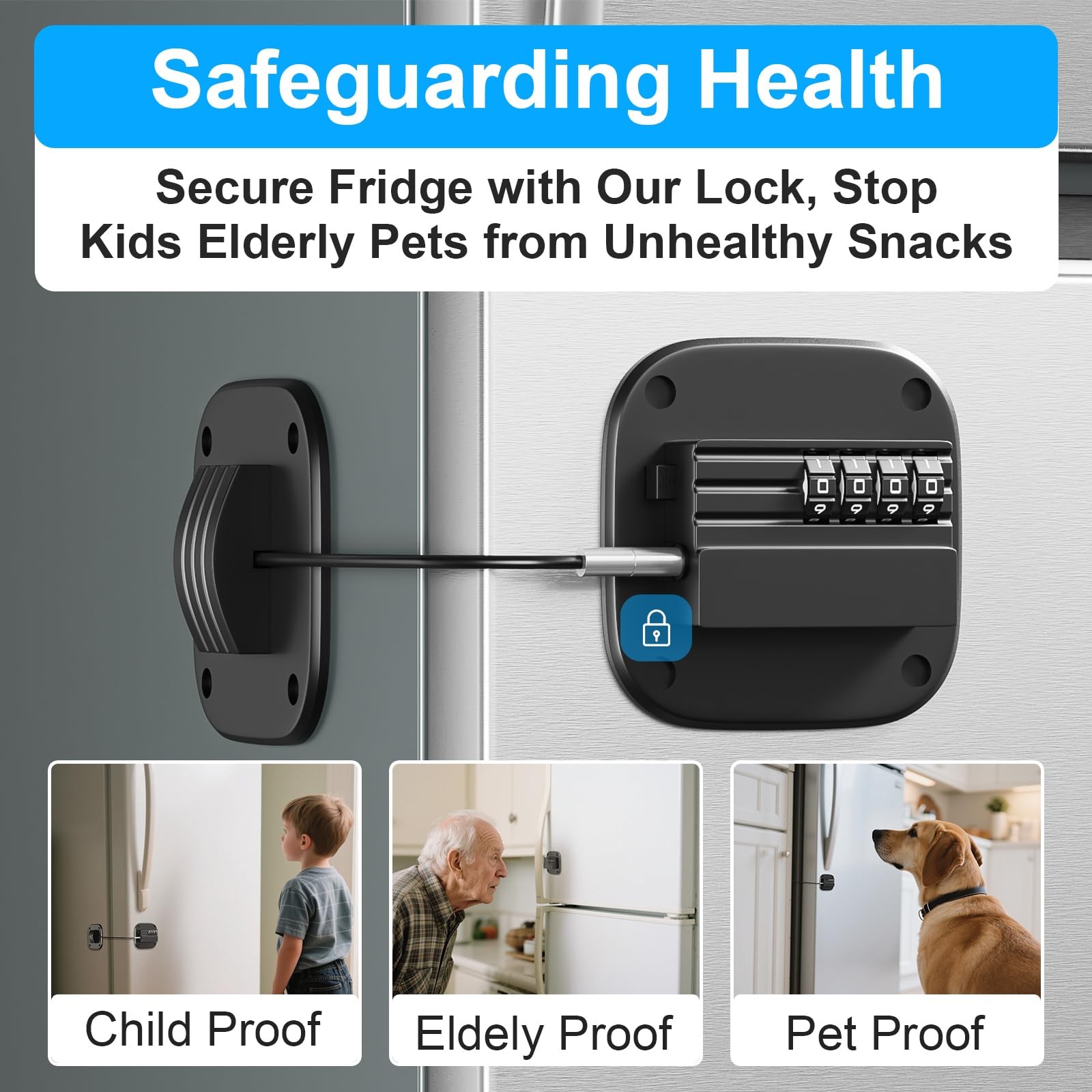2 Pack Fridge Lock with Combination No Key Required Upgrade Refrigerator Lock...