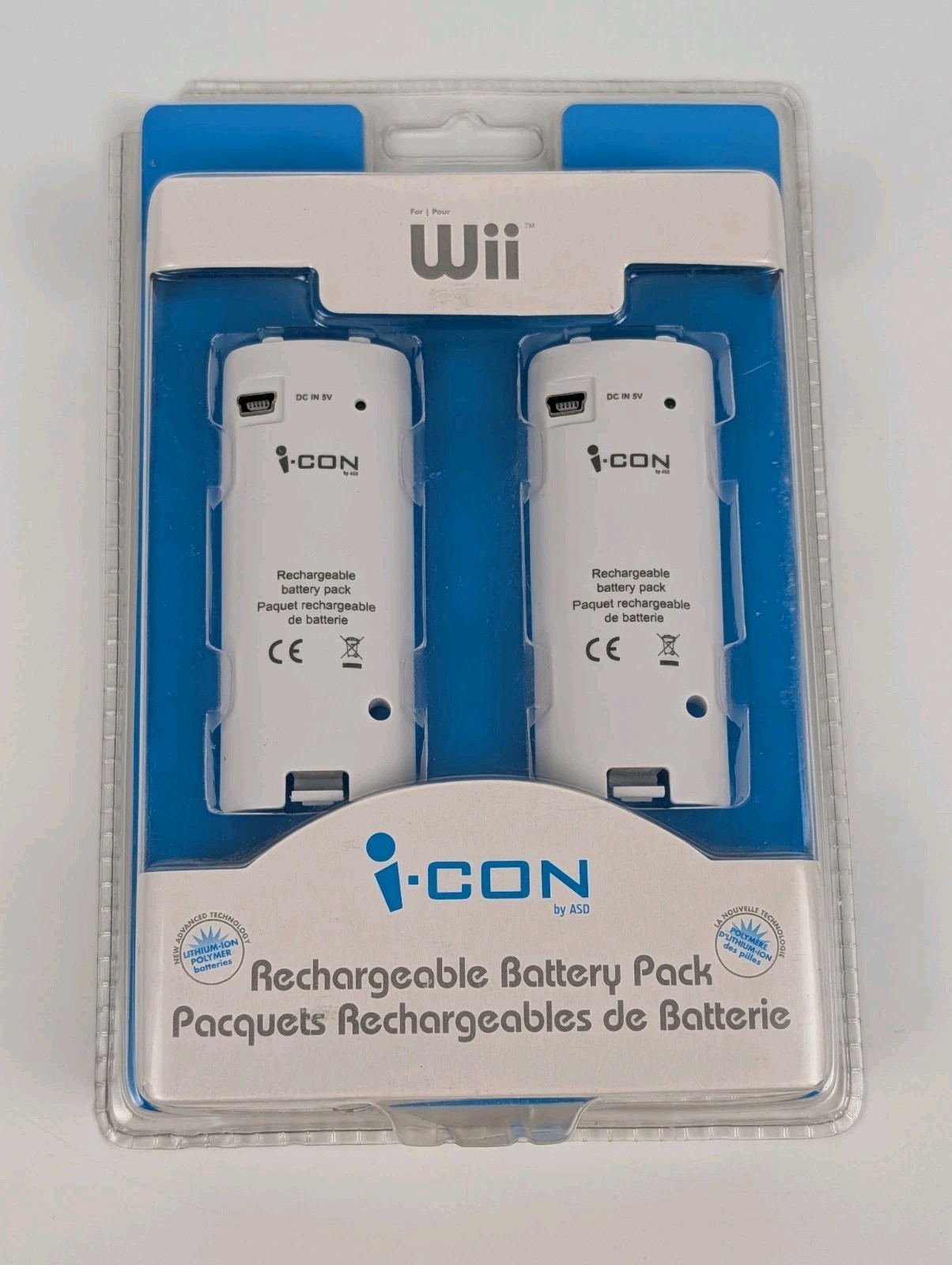 2 Pack Of White Rechargeable Batteries For Nintendo Wii Remote -- BRAND NEW⬅️🔥