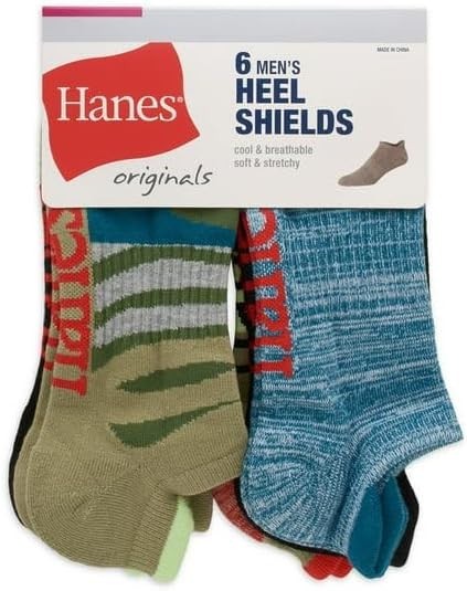Hanes Originals Men's low cut Socks 6-Pairs Men's Shoe Size  6-12