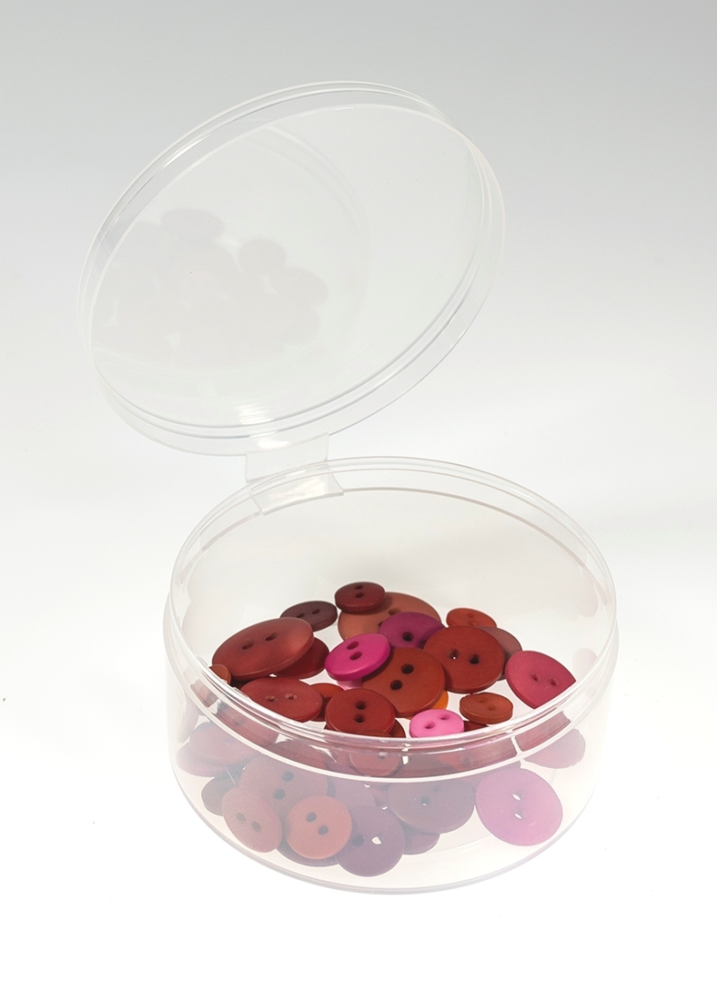 3" Clear Round Plastic Containers w/ Lids - Great for Organizing-- 6 Pack