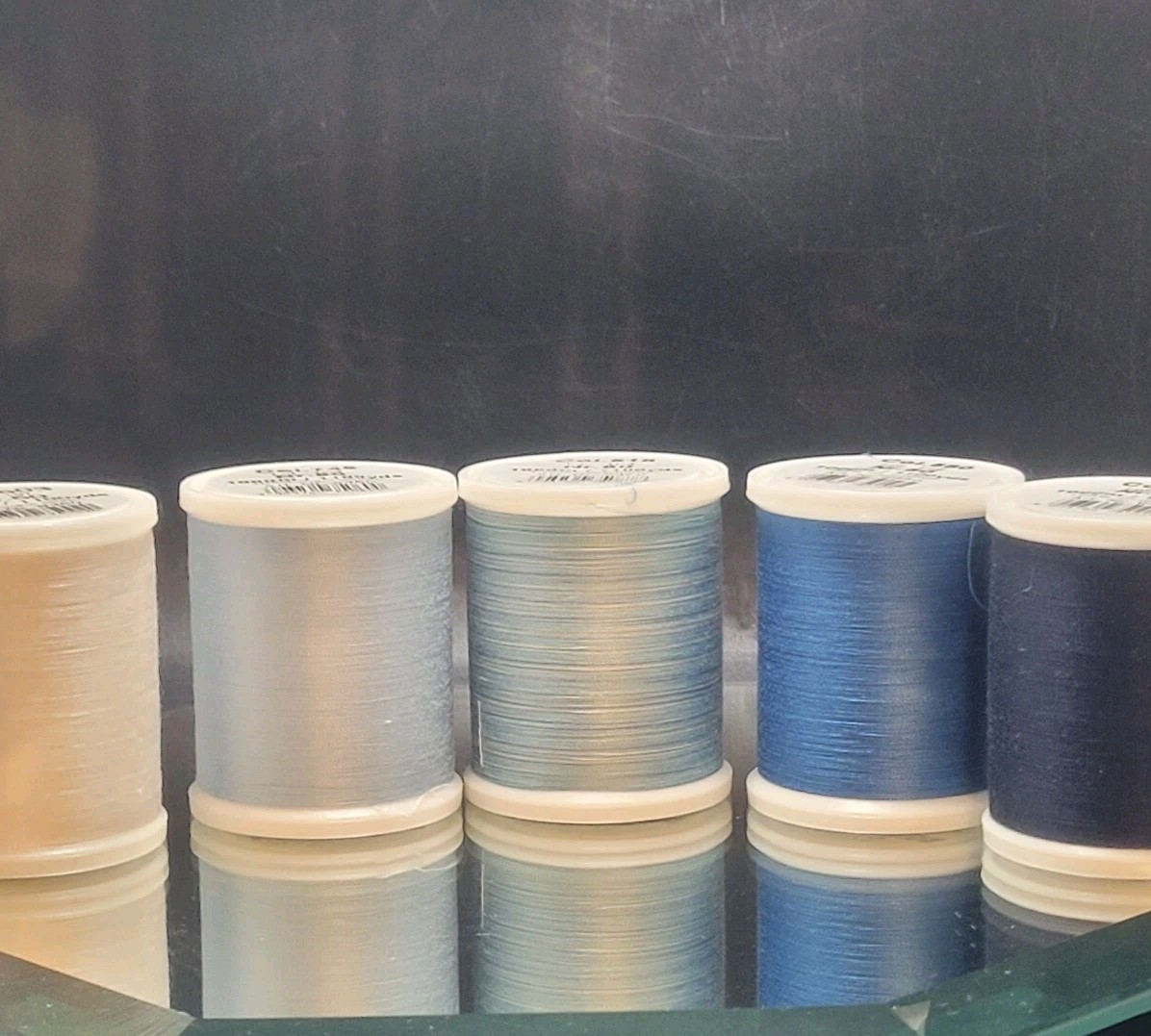 5 Spools Madiera Quilting Thread Lot Cotana Nr 50 Shades Of Blue