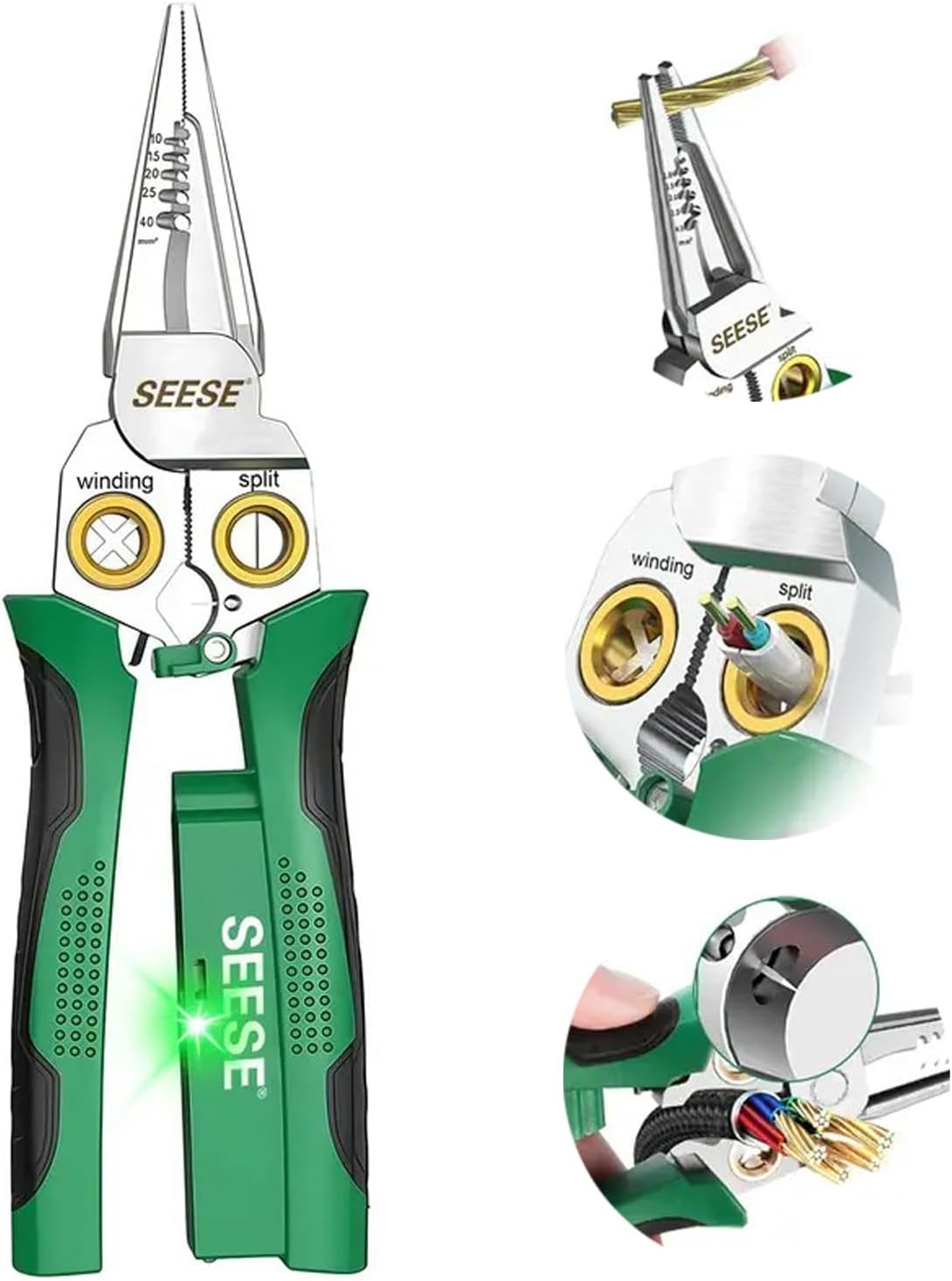 8-In-1 Wire Stripper Pliers: Compact Portable Multi-Function Electrician Tool -