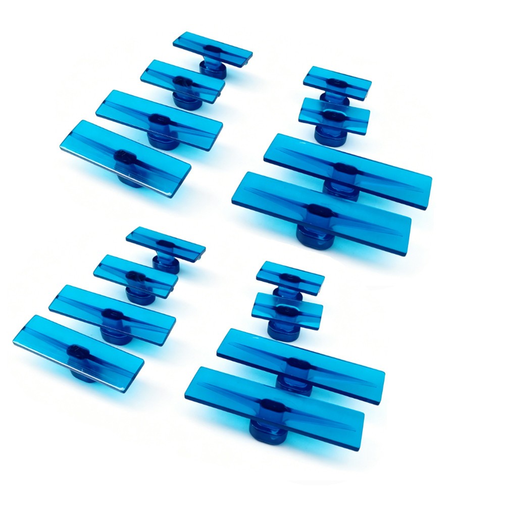 Rectangular Pdr hail dent Glue Tabs 24-piece set in blue for removing dents