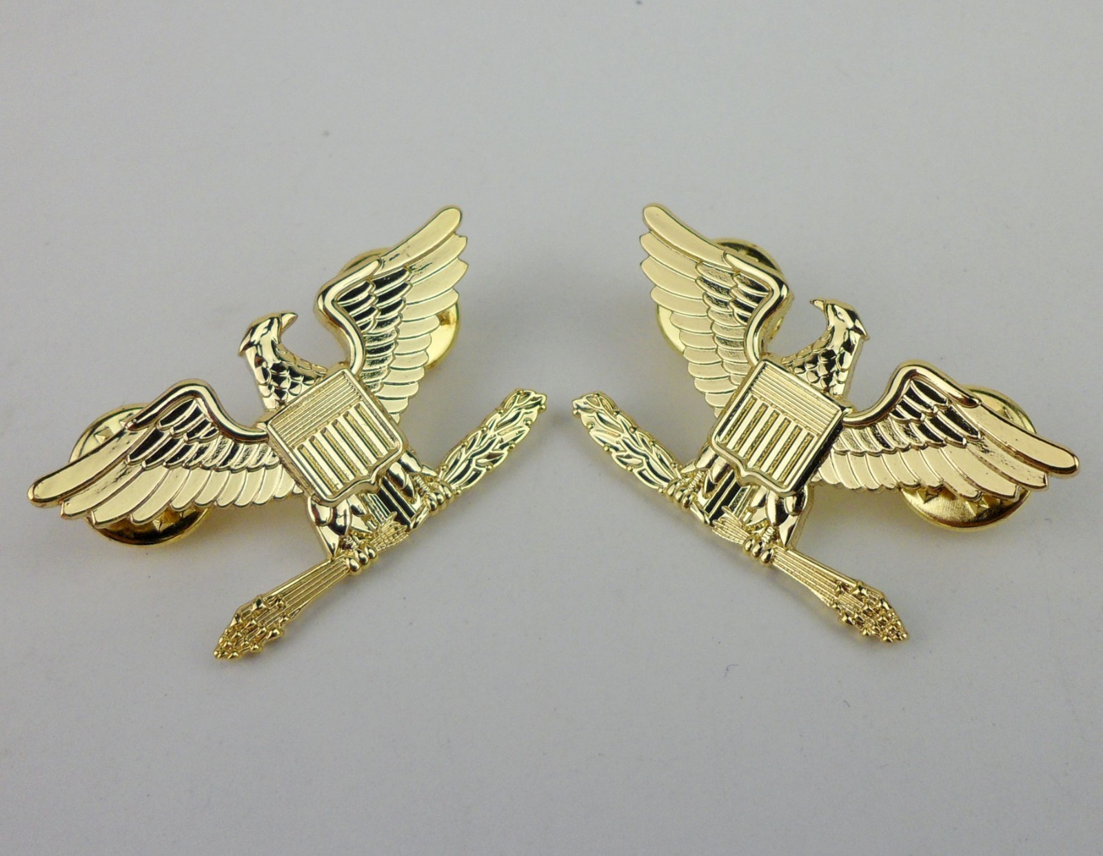 PAIR Golden US Navy Army Colonel Rank Badge Pins Military Rank insignia