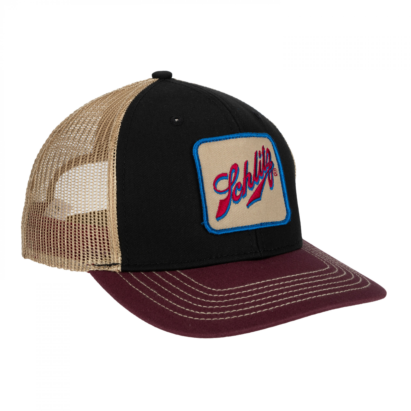 Schlitz Patch Retro Tri-Tone Cotton Twill Hat Multi-Color