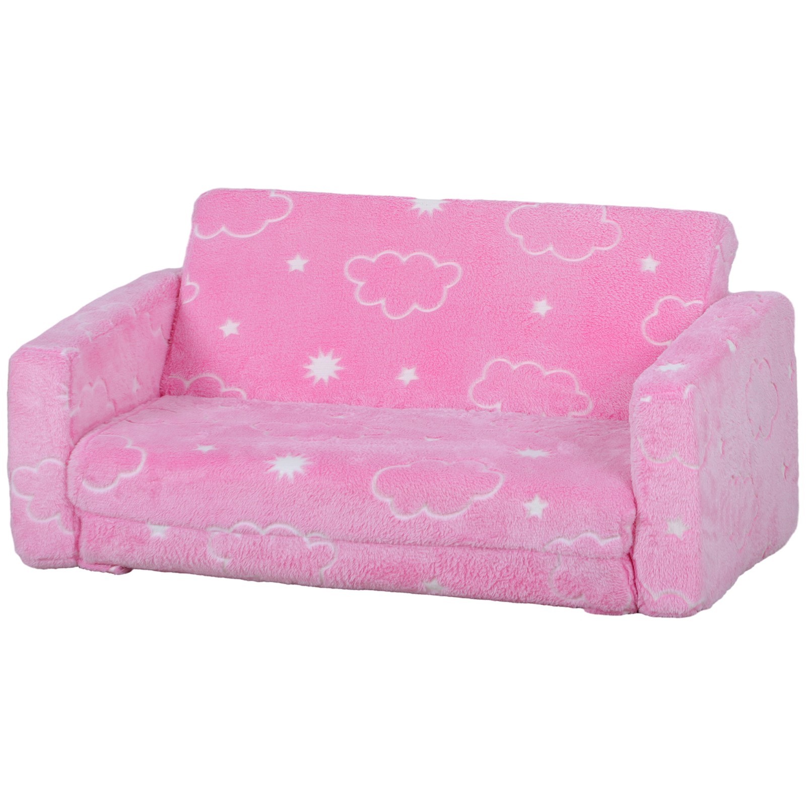 2 in 1 Kids Sofa Chair, Toddler Couch with Glow in The Dark Cosmic Patten